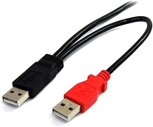 StarTech.com 3 ft USB Y Cable for External Hard Drive - USB A to Mini B - USB Cable - USB (M) to Mini-USB Type B (M) - USB 2.0 - Black (USB2HABMY3)