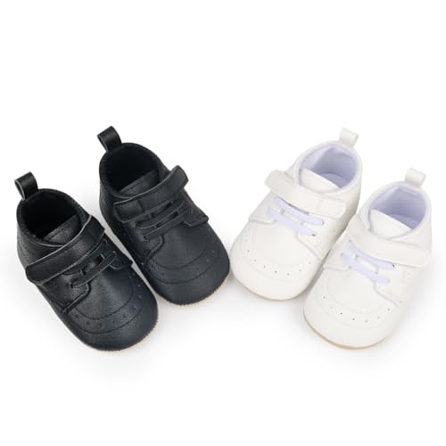 Image of Baby Boys Girls Sneakers Toddler Non-Slip Soft Rubber Sole First Walking Shoes Infant Newborn Crib Dress Shoes