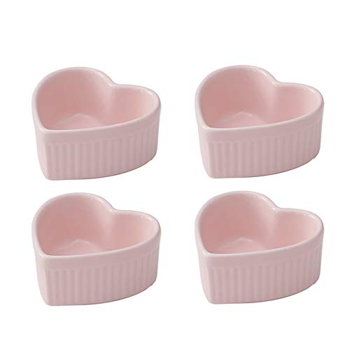 Porcelain Ramekin Bowls Souffle Dishes Creme Brulee Dishes Baking Dishes(Set of 4)