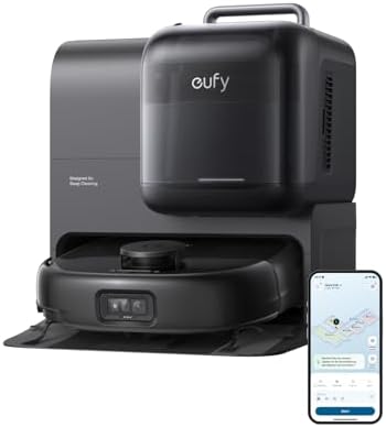 eufy Omni E28 Robot Vacuum Cleaner, Portable Stain Remover Vacuum, HydroJet System, 20,000Pa Turbo Suction, DuoSpiral Detangling Brushes, CornerRover Arm, All-in-One Station.