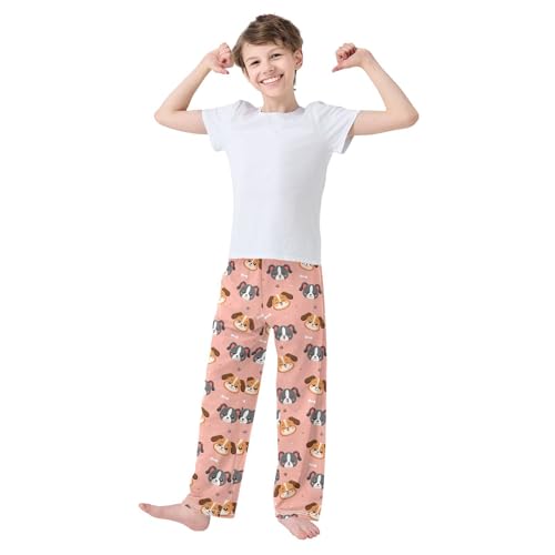 ZZKKO Cute Dogs Smile Face Dog Boys Pants for Kids Jogger Pants with Pockets S-XL2