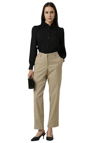 Image of Van Heusen Women's Polyester Solid Regular Fit Shirt