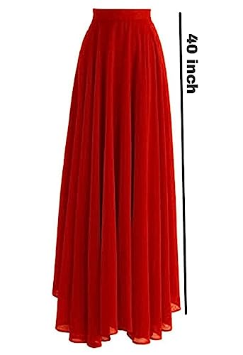 Image of Women's Full Length Georgette Long Skirt- Lehenga with 8 Meters Maxi Flare