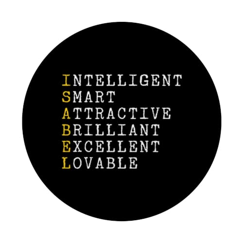 Isabel Personalized, Isabel Name, Girl Woman Isabel PopSockets Swappable PopGrip, Black - Image 3