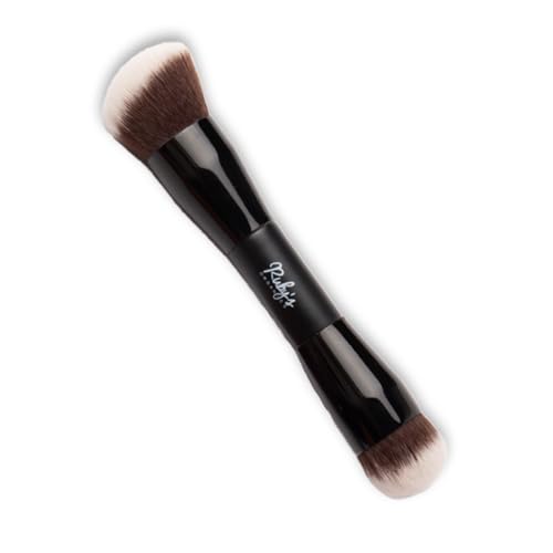 Ruby's Organics Dual Ended Makeup Brush for Face Makeup - Multipurpose brush for Foundation, Concealer, Blush and Compact for flawless finish, Blending and Powder Brush, Cruelty-free, Large Coverage Makeup Tool