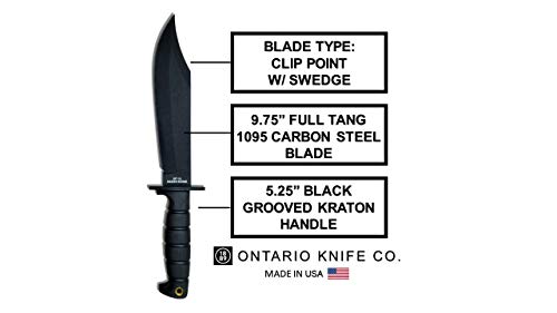 Faca de lâmina fixa Ontario Knife Company 8684 SP10 Spec Plus Marine Raider, 25 cm, preto