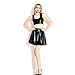 ABWL Black Fashion Latex Skirts for Women,Natural Rubber Latex Mini Skirt,Suitable for Cosplay Nightclub Prom Costumes XXL