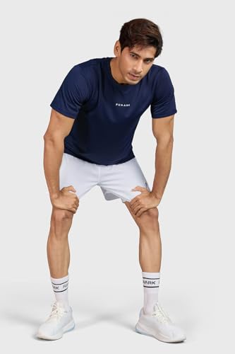 Image of FUAARK Men Solid Slim Fit Polyester Gym & Running Wear Tshirt