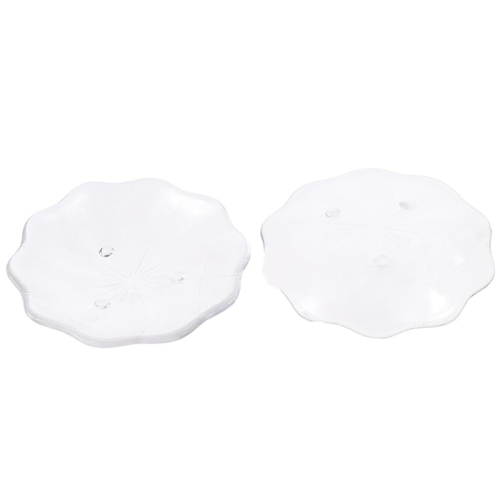 gifthub Glass Coffee Spoon Rest Set of 2, Small Spoon Holder Flower Shaped Coffee Spoon Rest Holder for Coffee Bar Stove Top Countertop Coffee Station Decor Kitchen Accessories(B)