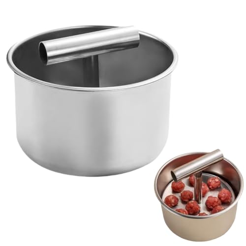 Yuanpgky Herramienta de cocina de acero inoxidable con 6 y 12 agujeros para hacer albóndigas extruidas a mano Yuanpgky Herramienta de cocina de acero inoxidable con 6 y 12 agujeros para hacer albóndigas extruidas a mano