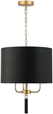 Varaluz Secret Agent 3-Lt Pendant - Painted Gold/Black Leather