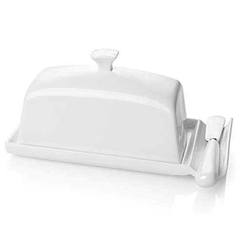 image for Butter Dish with Lid and Knife Spreader Set - Perfect for East and Wes