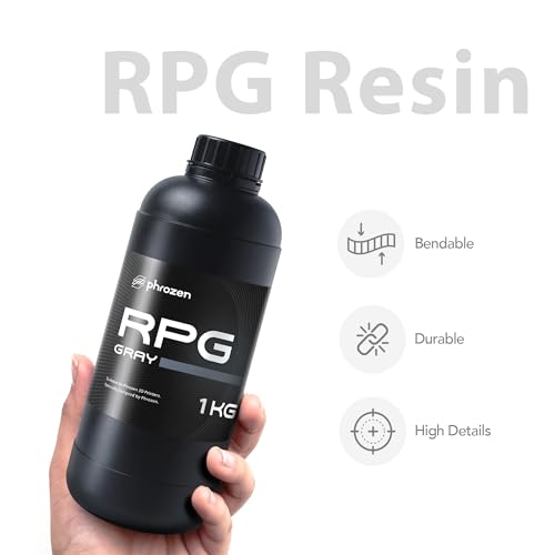 phrozen 3D Printer Rapid Resin [RPG], Low Shrinkage Superior Precision Smooth Surface Finish, 405nm LCD UV-Curing Photopolymer Resin, Gray (1KG)