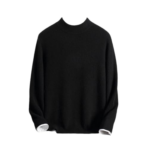 Men Cashmere Business Fall Winter Casual Sweater Mock Neck Thick Solid Comfortable Pullover Jumper