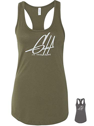 GO HEAVY Débardeur de sport pour femme - Dos nageur - Motif graphique XL Olive Cover