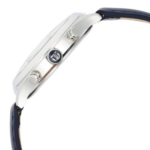 Image of Titan Sapphire Quartz Multifunction Silver Dial Blue Leather Strap Watch for Men - NT1874SL04