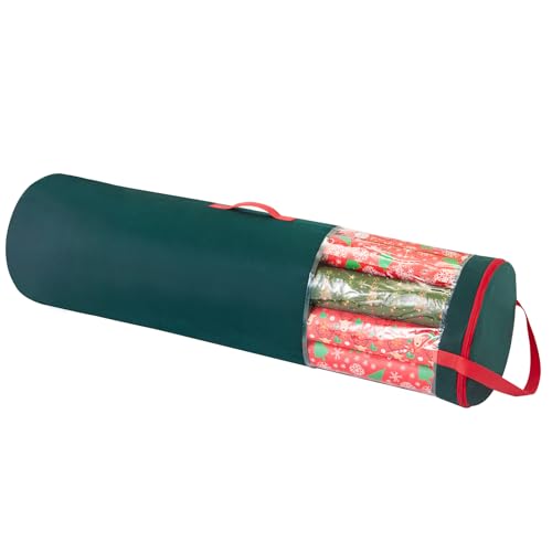 Generisch Almacenamiento de papel de embalaje - Organizador de envoltorios de regalo, barra de papel de pueblo navideño, plegable e impermeable, organizador de papel de embalaje para viajes, baño