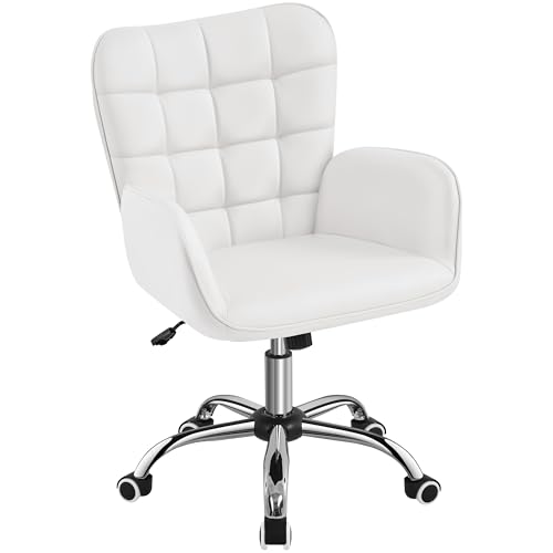 Yaheetech Bürostuhl Ergonomischer Schreibtischstuhl Bürohocker Arbeitsstuhl Drehstuhl höhenverstellbar Polsterstuhl Computerstuhl mit Armlehne und Rollen bis 136 KG belastbar Weiß Yaheetech Bürostuhl Ergonomischer Schreibtischstuhl Bürohocker Arbeitsstuhl Drehstuhl höhenverstellbar Polsterstuhl Computerstuhl mit Armlehne und Rollen bis 136 KG belastbar Weiß