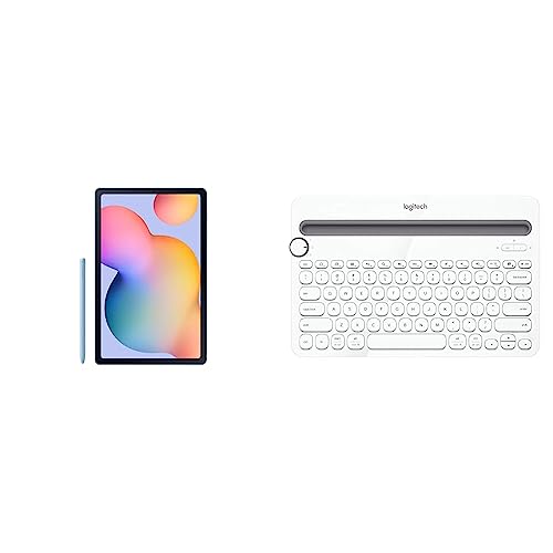 Image of Samsung Tab S6 Lite 4GB RAM 128GB Storage with Logitech K480 Wireless Multi-Device Keyboard - White