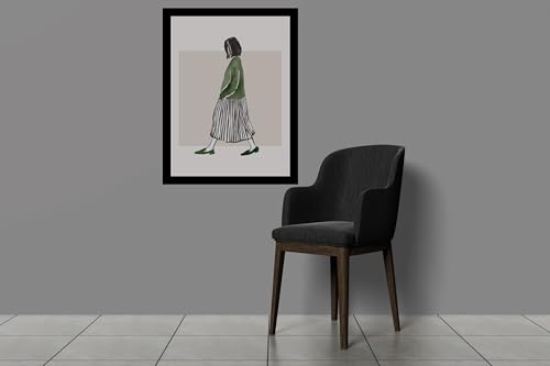 Image of BLINKART Girl In Sweater Abstract Wall Art Painting Print Design | Aesthetic Wall Decor Photo Artwork Frame Decoration Hanging For Home Bedroom Living Room Office Wall Decor | T006 | 13x10 Inches