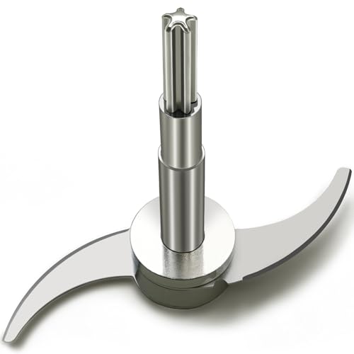 All Stainless Steel Food Processor Blades, Plastic-Free & Self-Adjustable Height