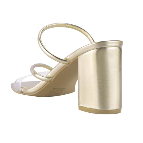 Strappy Heels for Women Mule Heeled Slip on Sandals Clear Straps Chunky Block Slides Open Square Toe Transparent Slippers3