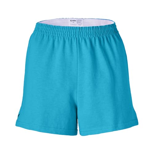 Soffe Womens Authentic Cheer Shorts Athletic Cotton Blend 3 Inseam Ocean Blue X-Large