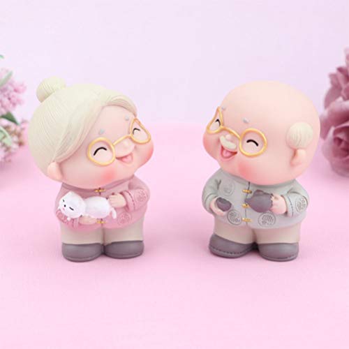 Tendycoco Elderly Couple Cake Topper Loving Couple Cake Figurine Decoration Parent Doll Shaped Statue For Wedding Anniversary (Old Man) #TOP6