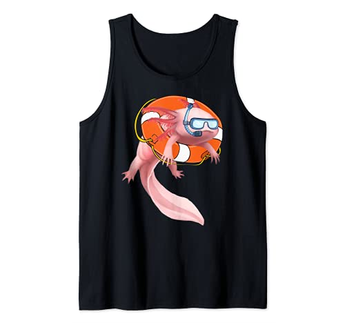 Axolotl Fish Swimming Kit Diving Mask White-Axolotl Lizard Camiseta sin Mangas