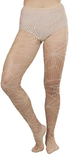Image of ToBeInStyle Women's Spiderweb & Crawling Spider Print Hosiery Tights & Thigh High Stockings