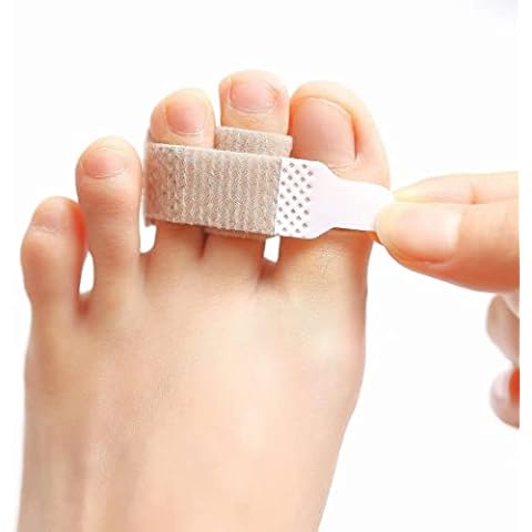 PrettSole 4 Pieces Toe Splints, Broken Toe Wraps, Hammer Toe Support Brace for Men, Women - Broken Toe, Crooked Toes, Overlapping Toes Cushion and Protect - Temporary Toe Straighteners Cover