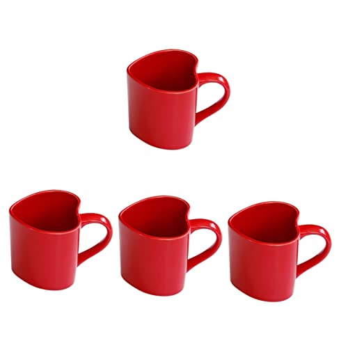 For Red Valentine's Breakfast Tumbler Beber Valentine Heart Cups Oficina Cerámica Forma Drinkware Taza de té con Regalos Bebida Caliente Festival Leche Hogar Agua Valentines Iced Utensilios de Cocina