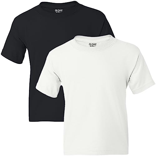 Gildan Kids' 2-Pack Tee Shirt Black/White