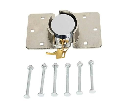 Image of TM USWWAGOODS Replacement for /Fits Hidden Shackle Padlock w /Hasp Steel Hockey Puck Lock Chrome Coating 2 Keys