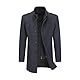 Allthemen Herren Wolle Wintermantel mit Stehkragen Wollmantel Kurze Gefütterte Winterjacke für Männer Grau 3XL