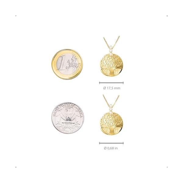 forme di Lucchetta - Sapphires Tree of Life Pendant Necklace in 14k Gold | Delicate Italian Jewelry from Itay | 16+2 inch Chain for Womens - Image 4