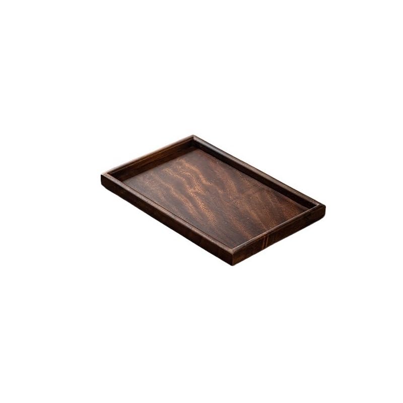 Bandeja para Servir, Bandeja China de Nogal, Bandeja Cuadrada de Madera para té, Bandeja para postres, Bandeja de Madera Maciza para Guardar té, bandejas para Comer en el Regazo (L)