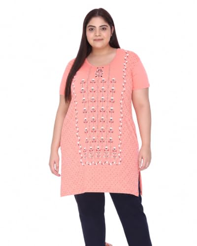Image of In Love Women's Plus Size Printed Cotton Long-Line T-Shirt with Pocket | Cotton fabric - soft longline T-shirt with easy plus-size fit
