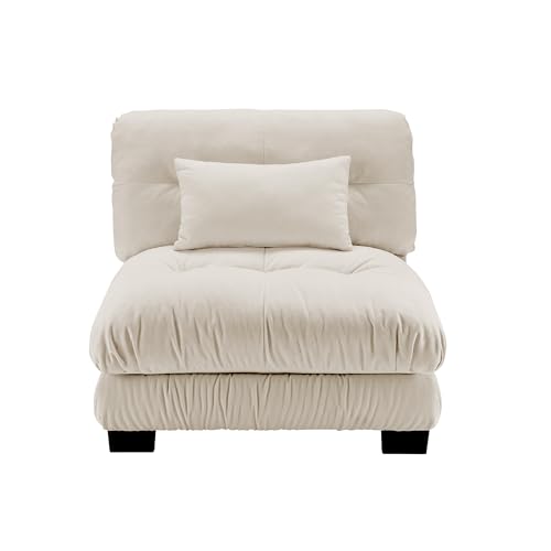 Image of SoarFlash Velvet Sectional Middle Position Sofa, Camel