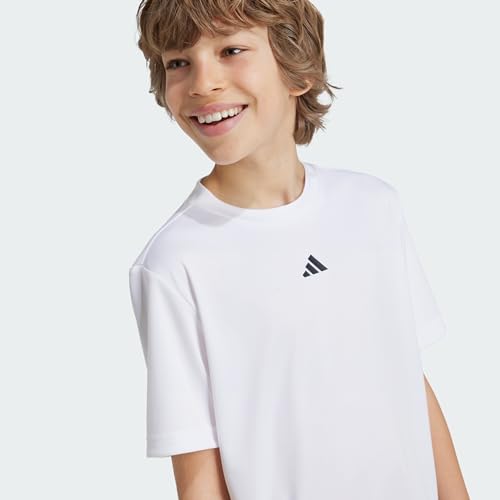adidas Unisex - Bambini e Ragazzi Train Essentials Logo Regular Fit T-Shirt Junior, White/Black, 9-10 Years