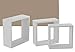 Giardicasa Lot de 3 étagères rectangulaires en forme de cube H 30 – 27 – 24 cm