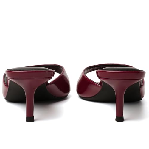 Image of Mostrin Kitten Heels for Women Pointed Toe Vintage Mules Heels Sexy Slip on Stiletto Backless Sandals for Party Wedding Daily