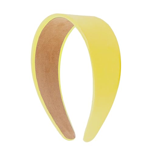 Motique Accessories 2 Inch Vegan Leather Headband for Women (Yellow One Size)
