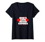 Photo Gallery donna mom s love never expires red heart maglietta con collo a v Photo Gallery donna mom s love never expires red heart maglietta con collo a v