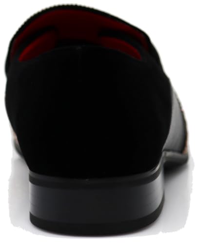 Image of Enzo Romeo Crisino Men Rhinestone Chrome Toe Suede Pointy Buckle Dress Loafer Slip On Shoes