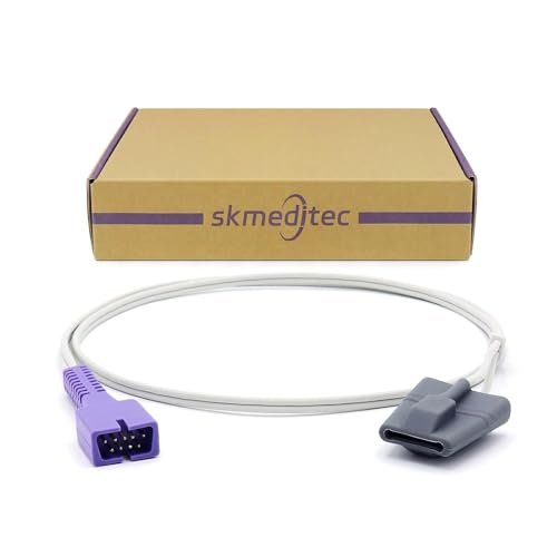 skmeditec Reusable SpO2 Sensor Compatible with Nellcor Oximax Probe, 3.2 FT Child Sleeve Cable with 9 Pins Connector