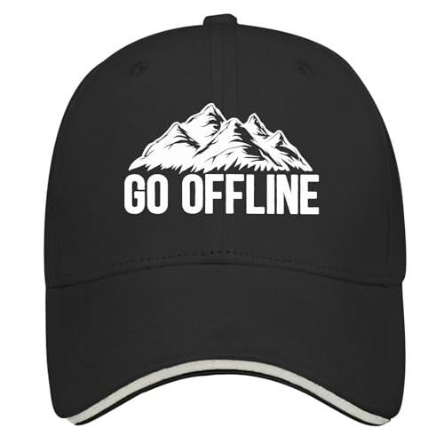 Image of Skymader Go Offline Hats Baseball Hats for Men AllBlack Dad Hat Gifts for Dad Golf Caps