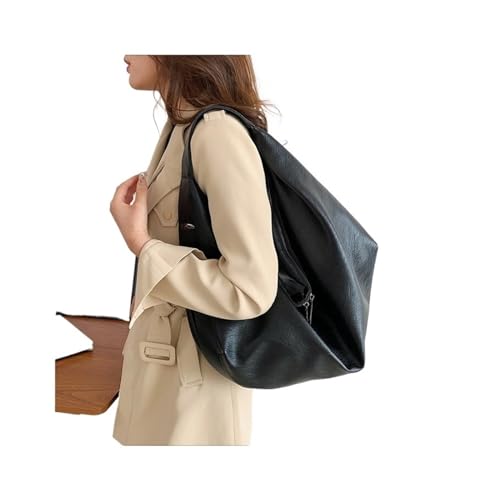 New Women's Leather Handbag Large Capacity Soft Crossbody Handbag Daily Travel Business Activities(Black)3