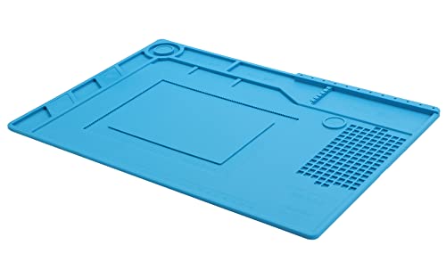 Moendergo Magnetische Lötmatte aus Silikon, 500 °C, hitzebeständig, Arbeitsreparaturmatte, Elektronik-Löten, antistatische Matte für Lötpistolen, Löten, Schweißen, Heißluftpistolen (389 mm x 269 mm) Cover