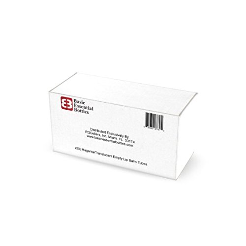 Basic Essential Bottles Empty Lip Balm Tubes, Magenta, Pack of 50, 5.5ml (3/16 oz.)